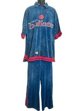 G-III Carl Banks XXL Hardwood Classics Washington Bullets Velour Track Suit Set